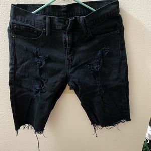 Rip skinny jean short